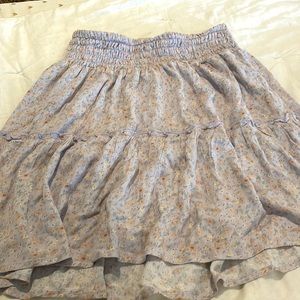 hippe rose skirt, purple with flowers